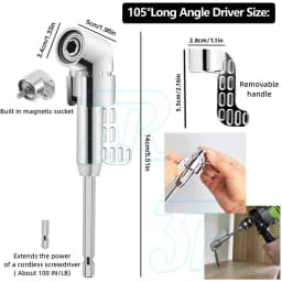 105 Degree Multifunction Right Angle Driver Extension Screwdriver Drill Adapter