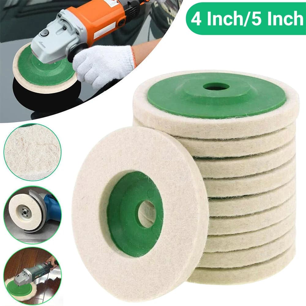 4PCS 125MM Round Wool Buffing Pad Polishing Wheel Felt Buffer Disc for Angle Grinder