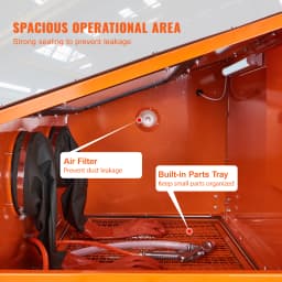 SucceBuy 60 Gallon Sandblasting Cabinet Portable Benchtop Sand Blaster with Blasting Gun Nozzles for Stain Rust Removal