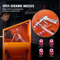 SucceBuy 60 Gallon Sandblasting Cabinet Portable Benchtop Sand Blaster with Blasting Gun Nozzles for Stain Rust Removal