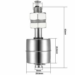 2PCS Float Switch Sensor Vertical Stainless Steel Liquid Water level