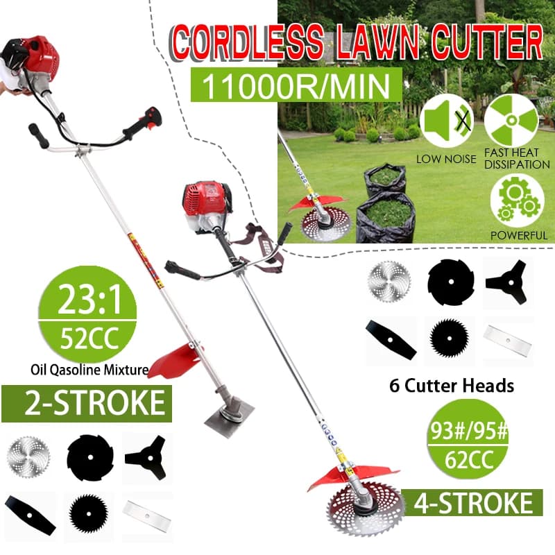 PORIYA 7IN1 Petrol Pole Chainsaw Brush Cutter Whipper Snipper Hedge Trimmer 52CC & 62CC