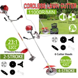 PORIYA 7IN1 Petrol Pole Chainsaw Brush Cutter Whipper Snipper Hedge Trimmer 52CC & 62CC