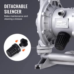 SucceBuy Air Operated Double Diaphragm Pump, 44 GPM Max 115PSI Air Waste Oil Pneumatic Transfer Pump for Diesel Grease Oil Use