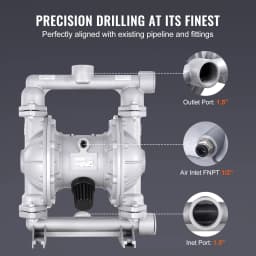SucceBuy Air Operated Double Diaphragm Pump, 44 GPM Max 115PSI Air Waste Oil Pneumatic Transfer Pump for Diesel Grease Oil Use