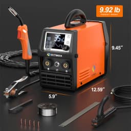 HITBOX 220V MIG Welding Machine 4 in 1 ARC/Gasless MIG/Lift TIG/Spool Gun Non Gas Soldering Inverter Welder Cored Wire AU Plug