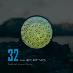 IMALENT MS32 Brightest Flashlight 200,000 Lumens, Cree XHP70.2 LEDs Tactical Flashlights High Lumens with 8 Modes Recharg