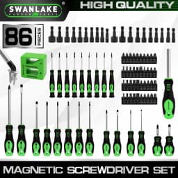 SWANLAKE 86PCS Magnetic Screwdriver Set,Includes Slotted/Phillips/Torx Mini Precision Screwdriver, Replaceable Screwdriver Bits