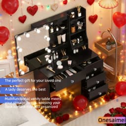 New home dressing table with vanity mirror Features three colour modes and adjustable brightness Ideal birthday gift
