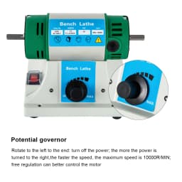 Bench Buffer Polisher 320W 800 10000rpm Variable Speed Grinding Machine with Wheels for Metal Wood Jewelry Polishing Auto Repair