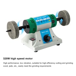 Bench Buffer Polisher 320W 800 10000rpm Variable Speed Grinding Machine with Wheels for Metal Wood Jewelry Polishing Auto Repair