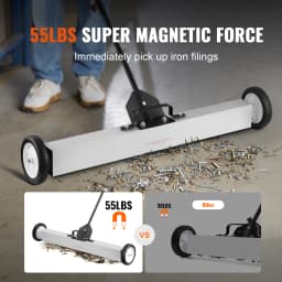 SucceBuy Rolling Magnetic Sweeper with Wheels Push Type Magnetic Pick Up Sweeper Large Magnet Pickup Lawn Telescoping Sweeper