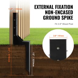 SucceBuy Fence Post Anchor Repair Kit Post Support Stake Anchor Ground Spike for Repair Tilted Broken Wood Fence Post Enveloping