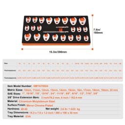 SucceBuy 14/15/20/24PCs Crowfoot Wrench Set 1/2" 3/8" Drive Crows Foot Wrench Set CR-MO Steel Crowfoot Wrench Set