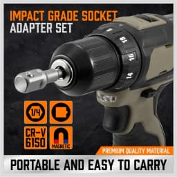 HORUSDY 9Pc Drill Socket Adapter Hex Impact Driver Bit Extension Adaptor 1/4" 3/8" 1/2"