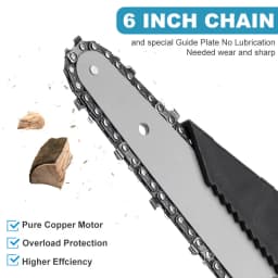 6" Chainsaw Wood Cutter Saw Chain Saws Electric Cordless Rechargeable Mini Chainsaw