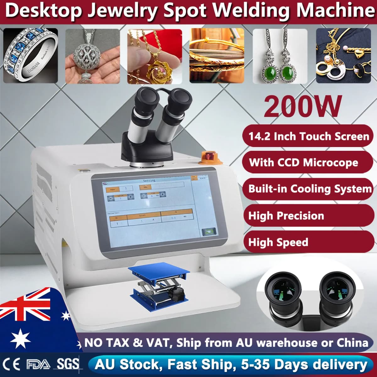 60W Laser Spot Welding Machine for Gold And Silver Jewelry Desktop CCD Laser Soldering Portable Easy Operation