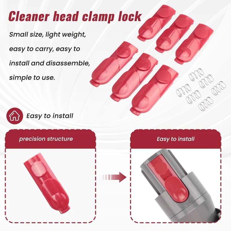 6PCS Wand Tube/Cleaner Head Clip Latch Tab Button For Dyson V7 V8 V10 V11 V15 Vacuum Replacement Tool Button With Spring Durable