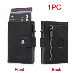 Rfid Carbon Fiber Men Wallets for Airtag Luxury Slim Mini Credit Card Holder Wallets for Men Air Tag Tracker Minimalist Purse