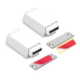 2 Pack Heavy Duty Push Latch & Lock For Door Touch Latches And Catch Magnet Push Release Drawer Pull Tip, White Durable