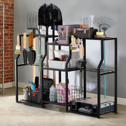 Heavy Duty Garden Tool Organizer Yard Tool Tower Rack Workshop Garage Storage Rack with Slots for Outdoor Shed Tool Rake