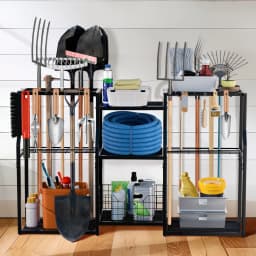 Heavy Duty Garden Tool Organizer Yard Tool Tower Rack Workshop Garage Storage Rack with Slots for Outdoor Shed Tool Rake