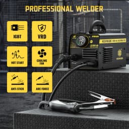 HZXVOGEN HVM140 Flux Core Wire Welding Machine 3 in 1 MMA/Gasless MIG/Lift TIG VRD Synergy Control Interver Welder Without Gas