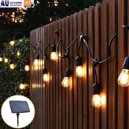 Solar Power 20M LED Festoon String Lights Waterproof Connectable 20LED for Party Holiday Garden Patio Wedding Outdoor