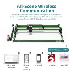 NEJE Max 4 V2 24W : Hybrid Laser Engraving and Cutting Machine with E80 Laser Module - 700x460mm Engraving Area - 1200mm/s Engraving Speed - Suitable for Stainless Steel/Wood/Leather/Painted Metal/Fabric