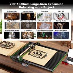 NEJE Max 4 V2 24W : Hybrid Laser Engraving and Cutting Machine with E80 Laser Module - 700x460mm Engraving Area - 1200mm/s Engraving Speed - Suitable for Stainless Steel/Wood/Leather/Painted Metal/Fabric
