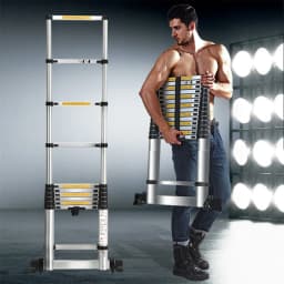 2.6/3.2/3.8/4.4m Telescopic Aluminium Ladder Extend Extendable Adjustable Step