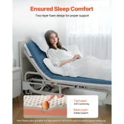 SucceBuy Hospital Bed Mattress 300 lbs Load Long Term Care Pressure Redistribution Dual Layer Foam Mattress for Nursing Homes
