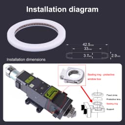 D18*2 Protective Sealing Ring Laser Protective Windows for Fiber Laser Welding Head 21x15x2.7MM Sealing Ring for SUP23 SUP
