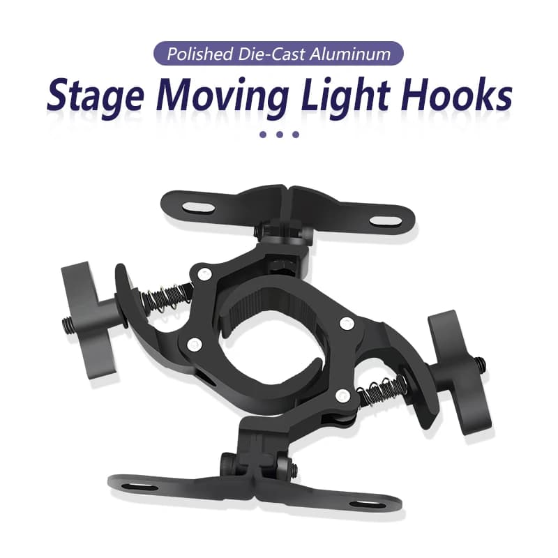 2 Pairs of Aluminum Light Hooks LED Moving Head Light Hook Stage Light Truss Safety Load 50KG Spring Hook Light Hook