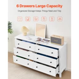 VEVOR 6/9 Drawer Dresser Wooden Chest of Drawers with Sliding and Anti-tip Device for Living Room Hallway Bedroom Entryway