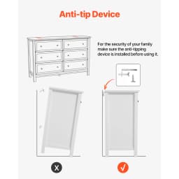 VEVOR 6/9 Drawer Dresser Wooden Chest of Drawers with Sliding and Anti-tip Device for Living Room Hallway Bedroom Entryway