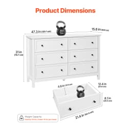VEVOR 6/9 Drawer Dresser Wooden Chest of Drawers with Sliding and Anti-tip Device for Living Room Hallway Bedroom Entryway