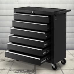6 Drawer Rolling Tool Cabinet Storage Chest Garage Workshop Toolbox Cart Heavy Duty Metal Organizer Cabinet