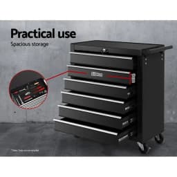 6 Drawer Rolling Tool Cabinet Storage Chest Garage Workshop Toolbox Cart Heavy Duty Metal Organizer Cabinet