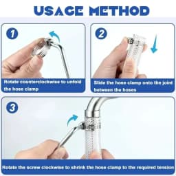 Stainless Steel Worm Gear Adjustable Hose Clamp Screw Band Fastener For Car Fuel Tube Water Pipe Faucet Repair Tools