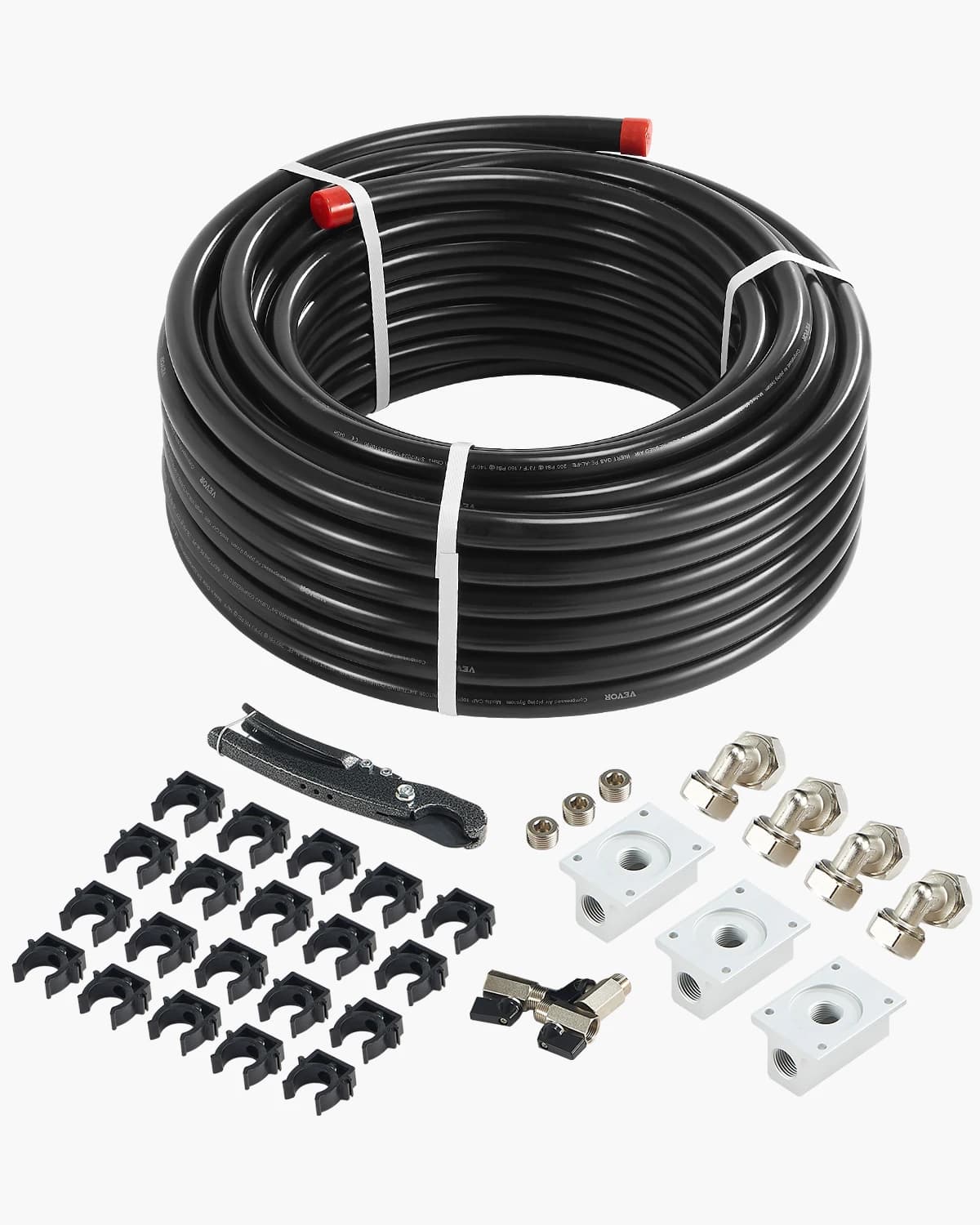 VEVOR Air Compressor Line Kit 100FT/200FT HDPE-Aluminum Compressed Air Piping System Air Line Tubing Kit for Garages Workshop