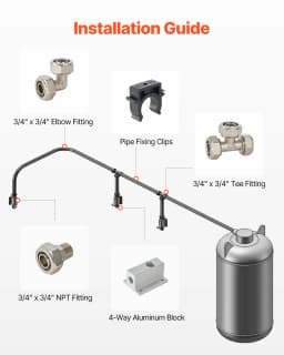 VEVOR Air Compressor Line Kit 100FT/200FT HDPE-Aluminum Compressed Air Piping System Air Line Tubing Kit for Garages Workshop