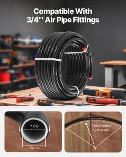 VEVOR Air Compressor Line Kit 100FT/200FT HDPE-Aluminum Compressed Air Piping System Air Line Tubing Kit for Garages Workshop