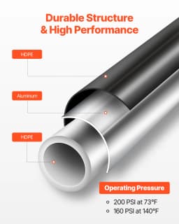 VEVOR Air Compressor Line Kit 100FT/200FT HDPE-Aluminum Compressed Air Piping System Air Line Tubing Kit for Garages Workshop