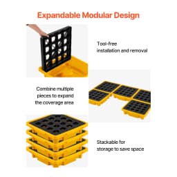 SucceBuy 11.4/21/31 Gal Sump Spill Containment Pallet with Drain 1/2/4 Drum Low Profile Spill Containment Modular Platform