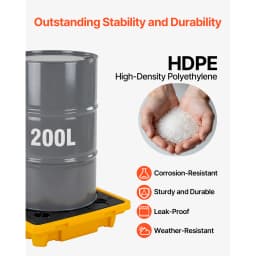 SucceBuy 11.4/21/31 Gal Sump Spill Containment Pallet with Drain 1/2/4 Drum Low Profile Spill Containment Modular Platform