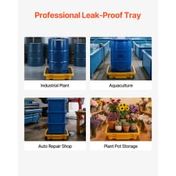 SucceBuy 11.4/21/31 Gal Sump Spill Containment Pallet with Drain 1/2/4 Drum Low Profile Spill Containment Modular Platform