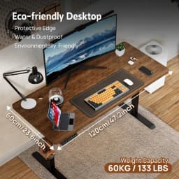 PORIYA Electric Standing Desk Height Adjustable Motorised Home Office Stand Table 1.2M