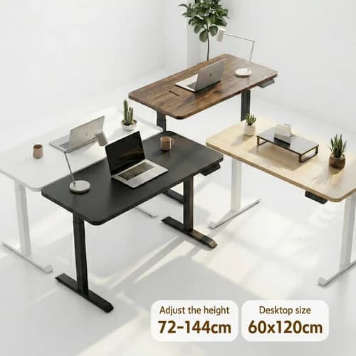 PORIYA Electric Standing Desk Height Adjustable Motorised Home Office Stand Table 1.2M