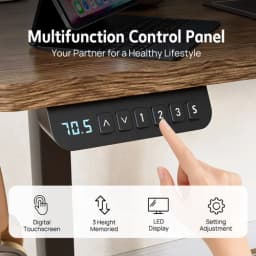 PORIYA Electric Standing Desk Height Adjustable Motorised Home Office Stand Table 1.2M